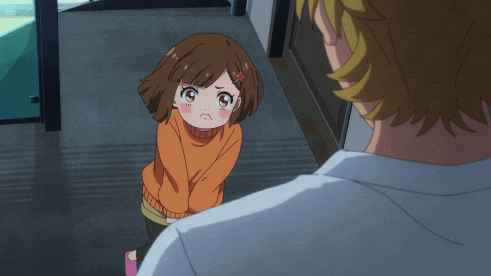 a cute anime girl doing the potty dance