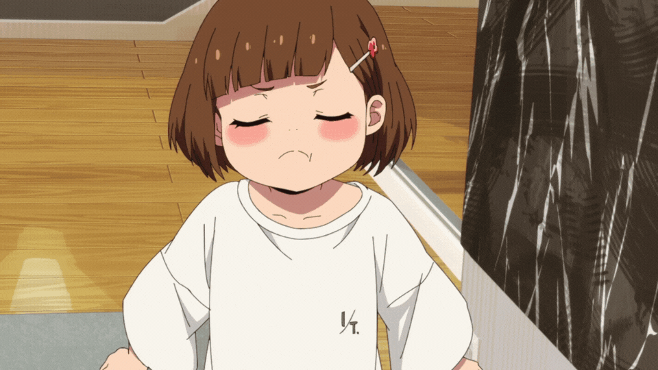 a cute anime girl pouting